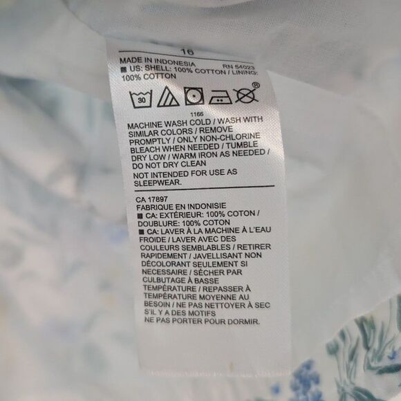 Janie And Jack White Ruffle Smock Tank Top Blue Yellow Florals Girls Size 16 - Picture 8 of 9